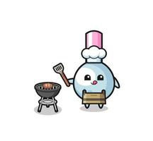 cotton bud barbeque chef with a grill vector