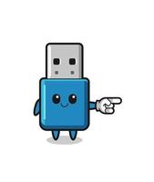 Mascota USB de unidad flash con gesto hacia la derecha