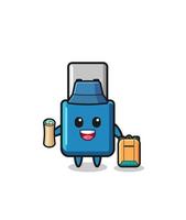 flash drive usb mascot character as hiker vector