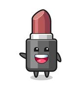 happy lipstick cute mascot character vector