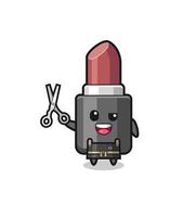 lipstick character as barbershop mascot vector