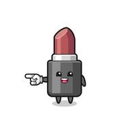 lipstick cartoon with pointing left gesture vector