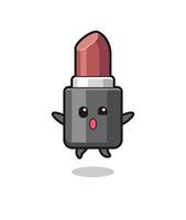 lipstick character is jumping gesture vector