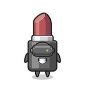 cute lipstick using VR headset vector