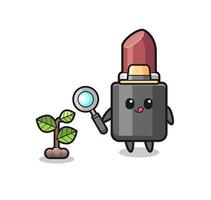 cute lipstick herbalist researching a plants vector