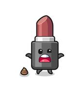 lipstick earth surprised to meet poop vector