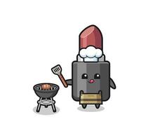 lipstick barbeque chef with a grill vector