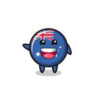 happy australia flag cute mascot character vector