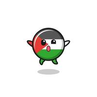 El personaje de la bandera de Palestina está saltando gesto vector