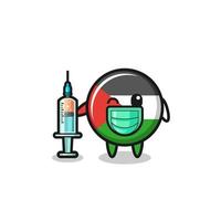 palestine flag mascot as vaccinator vector