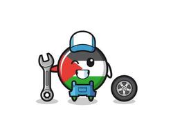 the palestine flag character as a mechanic mascot vector