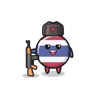 cute thailand flag cartoon as Russian army vector