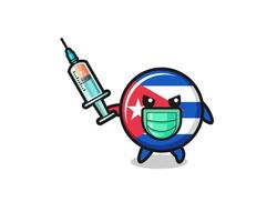 illustration of the cuba flag to fight the virus vector