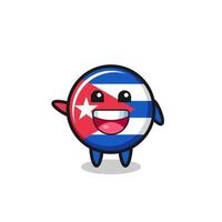 happy cuba flag cute mascot character vector