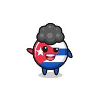 personaje de la bandera de cuba como el niño afro vector