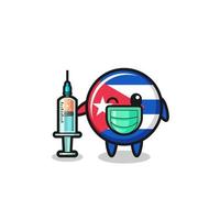 cuba flag mascot as vaccinator vector