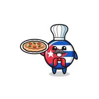 cuba flag character as Italian chef mascot vector