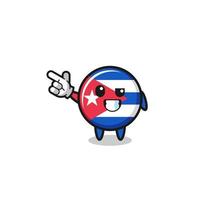 cuba flag mascot pointing top left vector