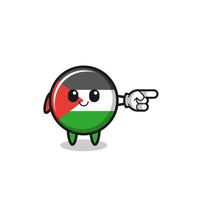 palestine flag mascot with pointing right gesture vector