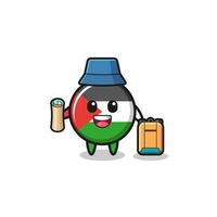 palestine flag mascot character as hiker vector