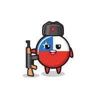 cute chile flag cartoon as Russian army vector