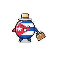 cuba flag herbalist character searching a herbal vector