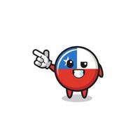 chile flag mascot pointing top left vector