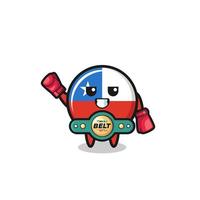 chile flag boxer mascot character vector