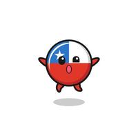 chile flag character is jumping gesture vector