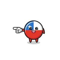 chile flag cartoon with pointing left gesture vector