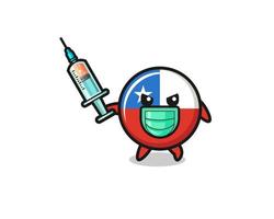 illustration of the chile flag to fight the virus vector