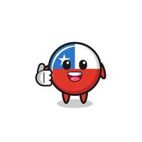 chile flag mascot doing thumbs up gesture vector