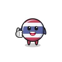 thailand flag mascot doing thumbs up gesture vector