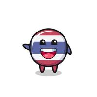 happy thailand flag cute mascot character vector