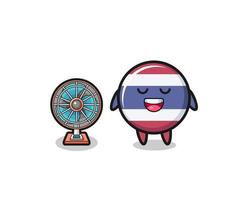 cute thailand flag is standing in front of the fan vector