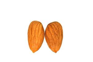 Tasty almonds nuts isolated on white background photo