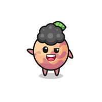 pluot fruit character as the afro boy vector