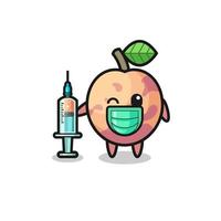 pluot fruit mascot as vaccinator vector