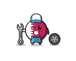 the qatar flag character as a mechanic mascot vector