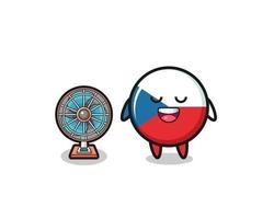 cute czech flag is standing in front of the fan vector