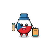 czech flag mascot character as hiker vector