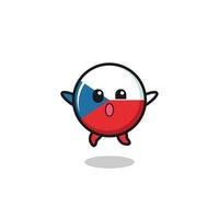 czech flag character is jumping gesture vector