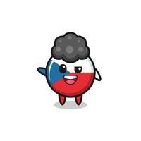 czech flag character as the afro boy vector