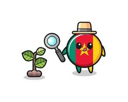 cute cameroon flag herbalist researching a plants vector