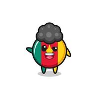 cameroon flag character as the afro boy vector