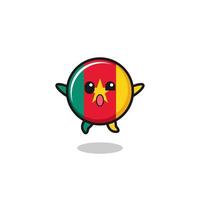 cameroon flag character is jumping gesture vector