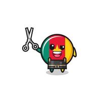 cameroon flag character as barbershop mascot vector