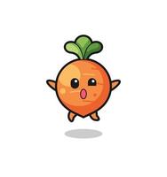 carrot character is jumping gesture vector