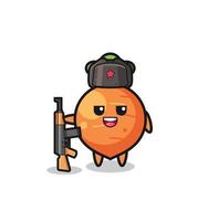 cute carrot cartoon as Russian army vector