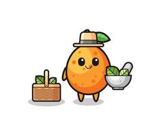 kumquat herbalist cute cartoon vector